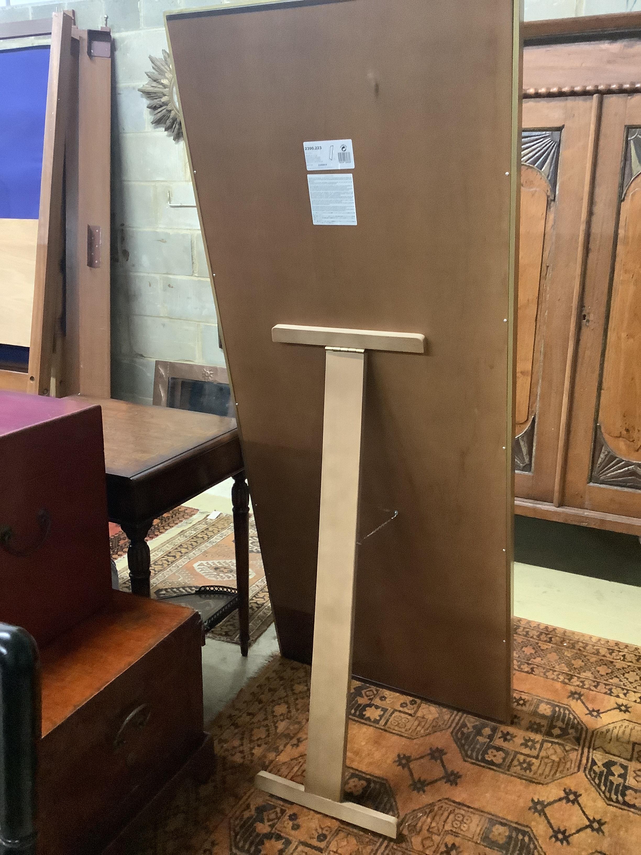 An Edwardian style marginal plate easel robing mirror, width 67cm, height 164cm